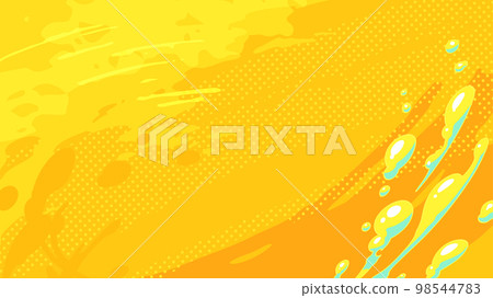 Anime style_water effect background_green and yellow_16:9 98544783