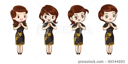 Pretty Chinese girl in mandarin gown with Chinese new year festival 076 Pretty Chinese girl in mandarin gown with Chinese new year festival 076 98544893