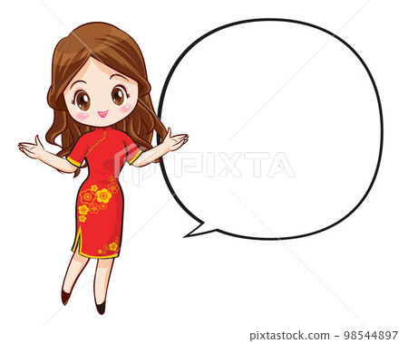 Pretty Chinese girl in mandarin gown with Chinese new year festival 083 Pretty Chinese girl in mandarin gown with Chinese new year festival 083 98544897