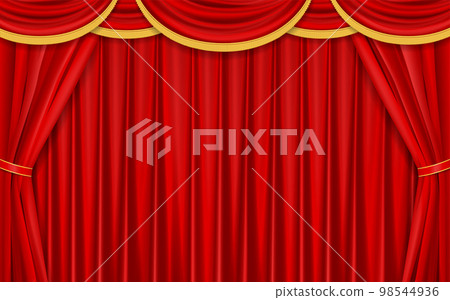 red curtain background material 98544936