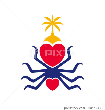 spider with love and coconut trees nature habits colorful logo design vector icon illustration template spider with love and coconut trees nature habits colorful logo design vector icon illustration template 98545439