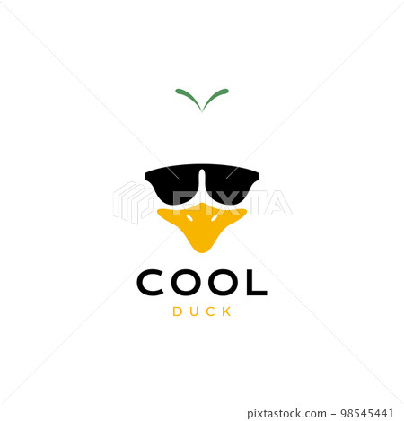 face duck beak with sunglasses cool mascot cartoon logo design vector icon illustration template 98545441