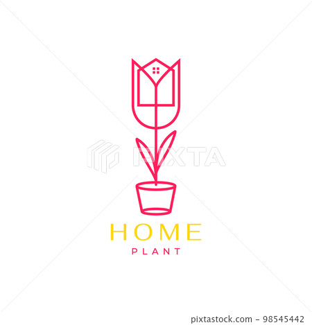 florist home flower line vase pots modern beauty logo design vector icon illustration template 98545442