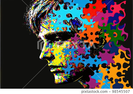 International Asperger Syndrome Awareness Day Illustration generative ai 98545507
