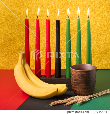 African Kwanzaa holiday concept with traditional 98545561