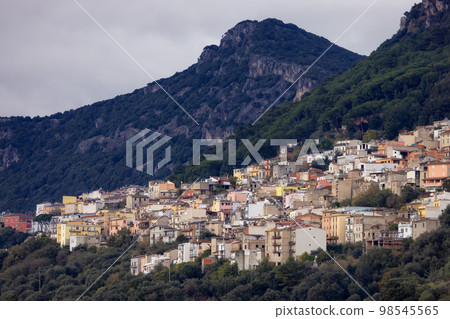 Small Touristic Town, Baunei, in the Mountains of Sardinia, Italy. 98545565