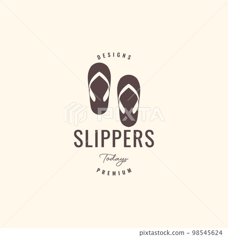 slippers relax walking healthcare holiday outfit hipster logo design vector icon illustration template 98545624