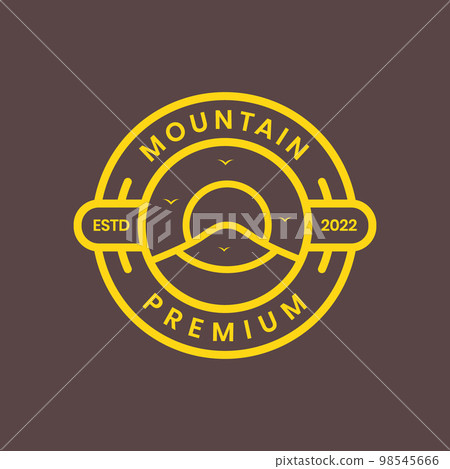 mountain high hill sunset afternoon bird modern circle badge sticker logo design vector icon illustration template mountain high hill sunset afternoon bird modern circle badge sticker logo design vector icon illustration template 98545666