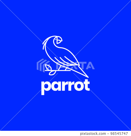 exotics bird parrot perched on tree branch lines art minimal logo design vector icon illustration template exotics bird parrot perched on tree branch lines art minimal logo design vector icon illustration template 98545747