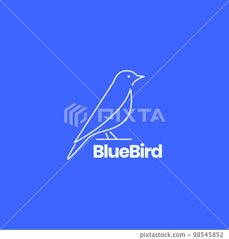 animal perched blue bird simple line logo design vector icon illustration template animal perched blue bird simple line logo design vector icon illustration template 98545852