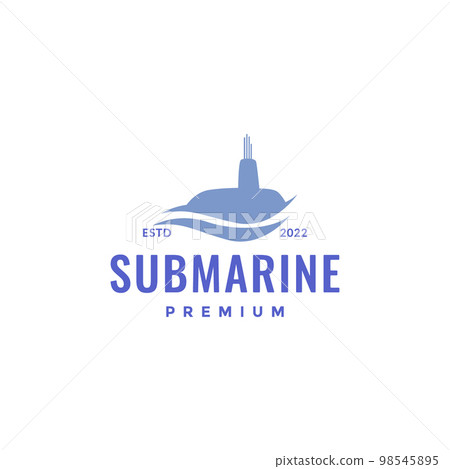 submarine ship under water ocean isolated logo design vector icon illustration template 98545895