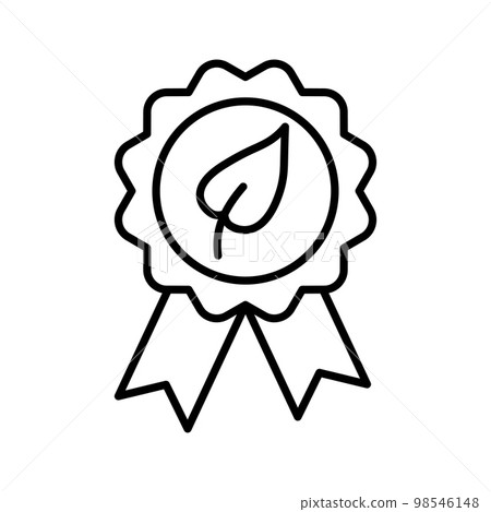 Eco-friendly product. Environmental Award. Pictogram isolated on white background. Eco-friendly product. Environmental Award. Pictogram isolated on white background. 98546148