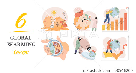 Climate change weather global greenhouse warming risks metaphor concept. Save planet 98546200