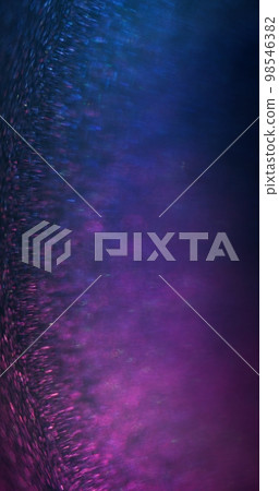 Neon bokeh light. Blur glow banner. Fluorescent sparkles. Defocused purple blue color gradient lens flare on dark abstract background with free space. 98546382