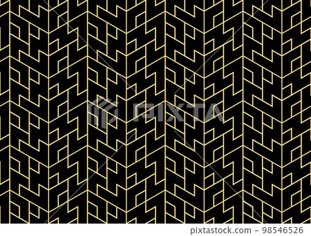 Abstract geometric pattern. A seamless vector background. Gold and black ornament. Graphic modern pattern. Simple lattice graphic design Abstract geometric pattern. A seamless vector background. Gold and black ornament. Graphic modern pattern. Simple lattice graphic design 98546526