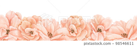 Seamless Border with Pink Rose Flowers in vintage watercolor style. Floral pattern on isolated background in pastel colors Hand drawn botanical rim for wedding frame or invitations. Drawing for cards. Seamless Border with Pink Rose Flowers in vintage watercolor style. Floral pattern on isolated background in pastel colors Hand drawn botanical rim for wedding frame or invitations. Drawing for cards. 98546611