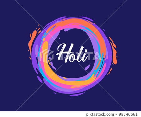 Happy Holi Festival. Colorful Lettering Made with Splashes Happy Holi Festival. Colorful Lettering Made with Splashes 98546661