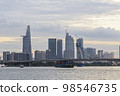 Saigon, Vietnam - Oct 24, 2022 - Impression landscape of Ho Chi Minh city at night, Saigon river flows through the city. High-quality photo. High-quality photo 98546735