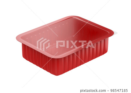 Red plastic packaging for various types of food Red plastic packaging for various types of food 98547185