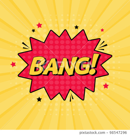 Comic speech bubble with expression text bang.... - Stock Illustration ...