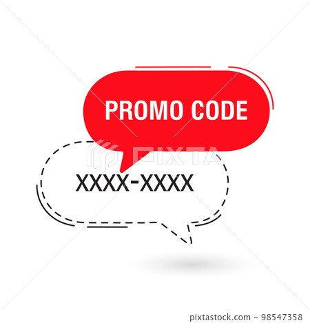 Promo code, coupon code label design. Geometric flat banner. Vector illustration Promo code, coupon code label design. Geometric flat banner. Vector illustration 98547358