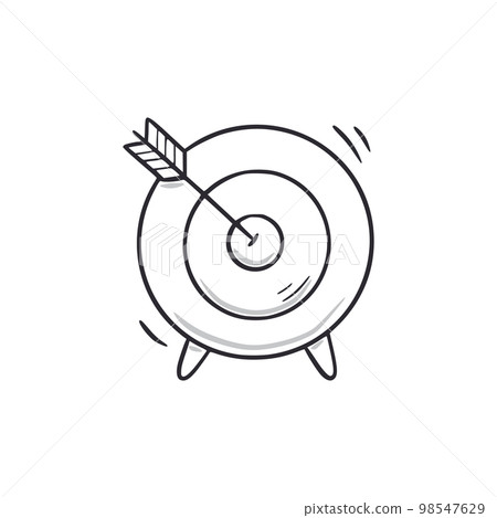 Target doodle. Target, arrow hand drawn sketch style icon. Goal focus, winner, success doodle drawn concept. Target doodle. Target, arrow hand drawn sketch style icon. Goal focus, winner, success doodle drawn concept. 98547629