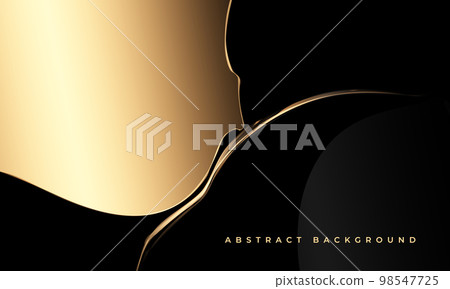 Luxuriant elegant abstract background. Abstract black and gold luxury background with liquid golden shapes and lines. Luxuriant elegant abstract background. Abstract black and gold luxury background with liquid golden shapes and lines. 98547725