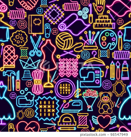 Handmade Seamless Neon Pattern 98547949