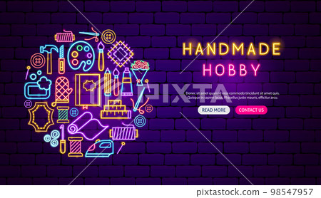 Handmade Hobby Neon Banner Design 98547957