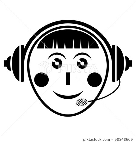 Support with assistant isolated on white background. Flat design vector support icon. The headphone logo can be used for the company, icon and others Support with assistant isolated on white background. Flat design vector support icon. The headphone logo can be used for the company, icon and others 98548669