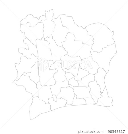 Ivory Coast political map of administrative divisions Ivory Coast political map of administrative divisions 98548817
