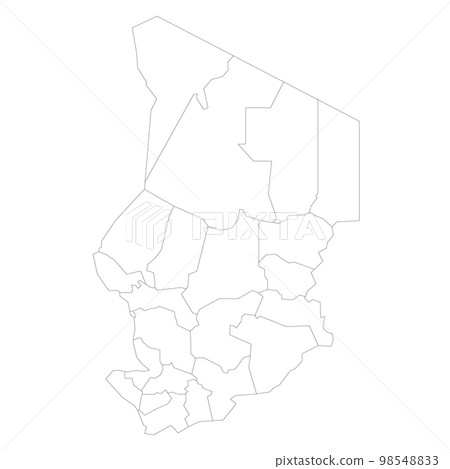 Chad political map of administrative divisions Chad political map of administrative divisions 98548833