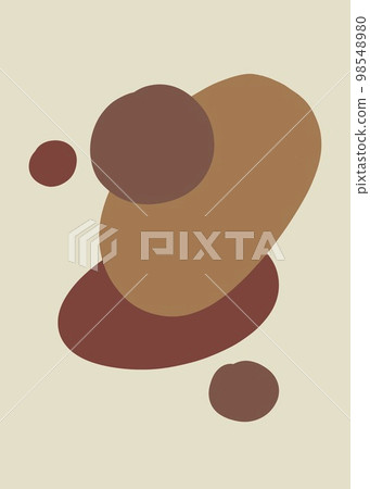 Fluid abstract shapes in trendy minimal design and pastel brown color. Geometric elements for background, cover templates, patterns, logos. 98548980