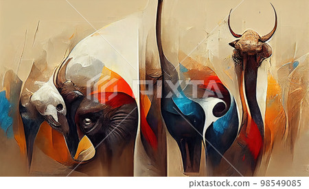 Abstract jungle animals. Surrealism painting. Associative painting. AI-generated Abstract jungle animals. Surrealism painting. Associative painting. AI-generated 98549085