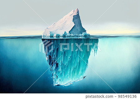 Tip of the iceberg. Business concept. Iceberg. Success business metaphor. Watercolor painting Tip of the iceberg. Business concept. Iceberg. Success business metaphor. Watercolor painting 98549136