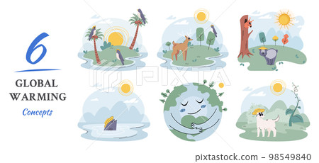 Climate change concept. Global warming design. Temperature rising animal extinction. Environment Day Climate change concept. Global warming design. Temperature rising animal extinction. Environment Day 98549840