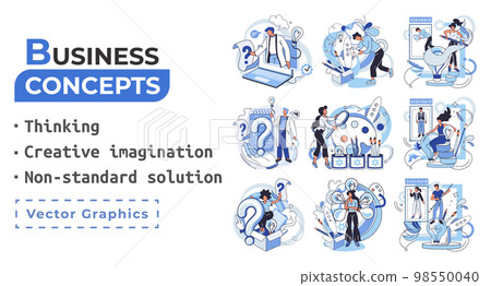 Creative thinking. People different mental mindset types or models creative. Imaginative logical and structural thinking Creative thinking. People different mental mindset types or models creative. Imaginative logical and structural thinking 98550040