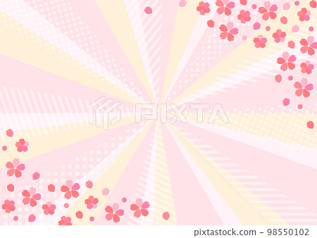 Radiant background material with cherry blossoms and a cute pop pattern Horizontal 98550102