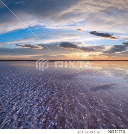 Sunset Genichesk pink  salty lake, Ukraine 98550750