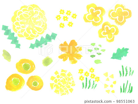 Scandinavian flower illustration set drawn by watercolor Scandinavian flower illustration set drawn by watercolor 98551063