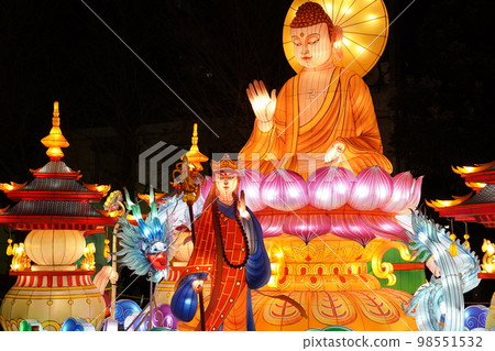 燈籠，燈籠夜，夜，夜景，節日，中國，亞洲，橫濱唐人街，橫濱，日本，夜景，孫悟空，美麗， 98551532