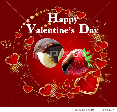 Valentine's Day Chocolate Strawberry Chocolate Banana Valentine's Day Chocolate Strawberry Chocolate Banana 98553322