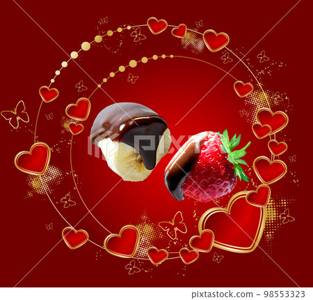 Valentine's Day Chocolate Strawberry Chocolate Banana Valentine's Day Chocolate Strawberry Chocolate Banana 98553323