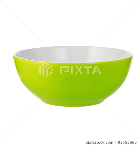Empty green bowl isolated on white background Empty green bowl isolated on white background 98553660