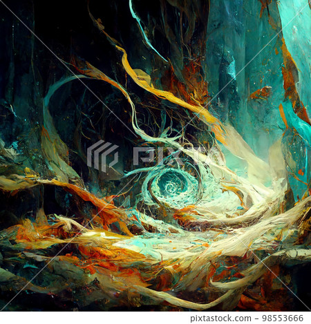 Mysterious and mysterious abstract painting 98553666