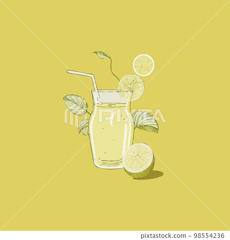 Lemonade drink in glass cup Lemonade drink in glass cup 98554236