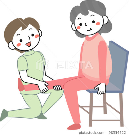 與物理治療師一起進行康復治療的高級女性 98554522