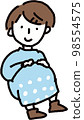hand drawn illustration of a sitting girl 98554575