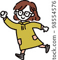 hand drawn illustration of a cheerful girl 98554576