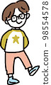 hand drawn illustration of boy with glasses 98554578